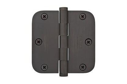 Emtek 96233 3.5" x 3.5" Solid Brass 5/8" Radius Corner Plain Bearing Mortise Hinge - Pair.