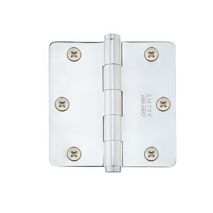 Emtek 96233 3.5" x 3.5" Solid Brass 5/8" Radius Corner Plain Bearing Mortise Hinge - Pair