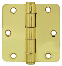Emtek 96233 3.5" x 3.5" Solid Brass 5/8" Radius Corner Plain Bearing Mortise Hinge - Pair.