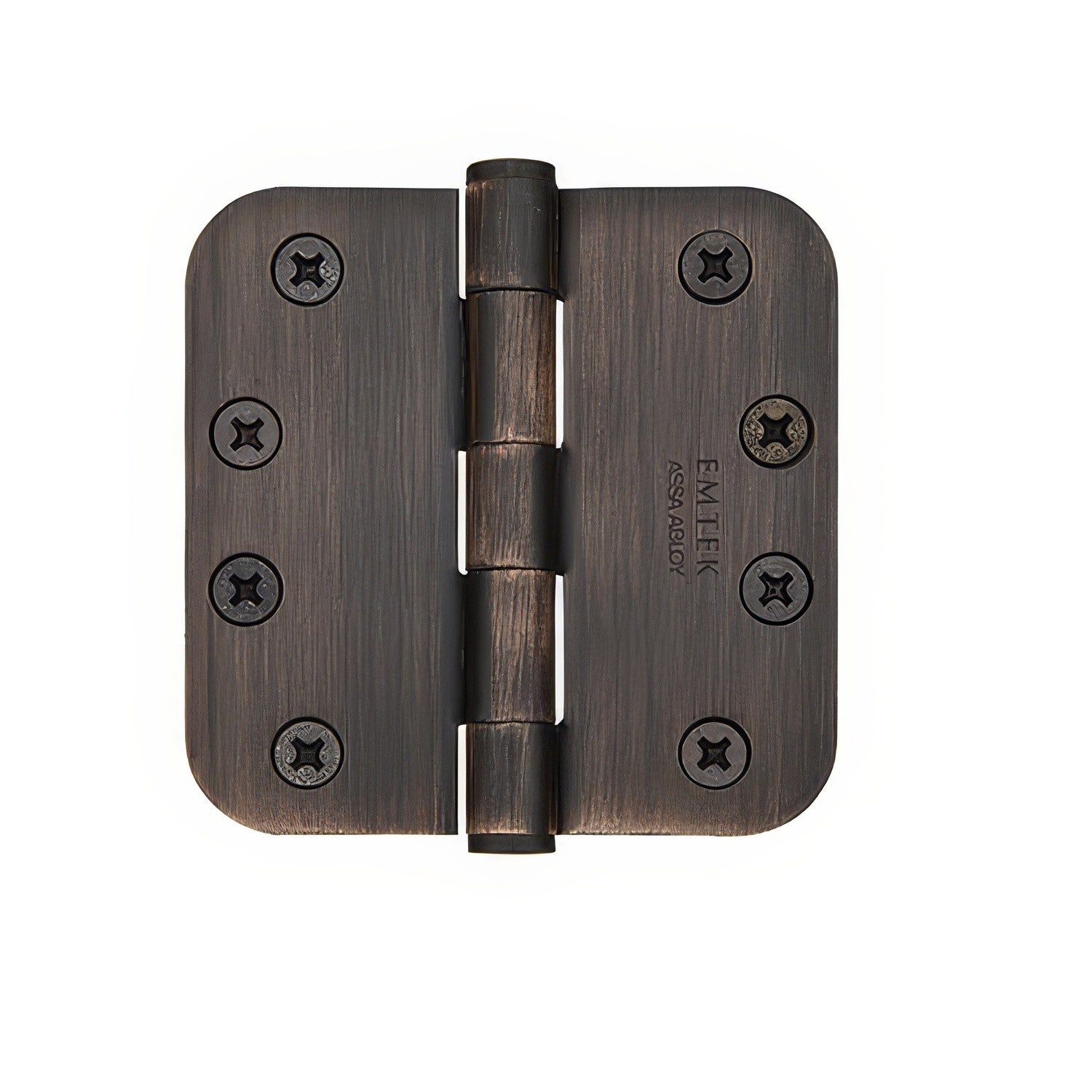 Emtek 96234 4" x 4" Solid Brass 5/8" Radius Corner Plain Bearing Mortise Hinge - Pair.