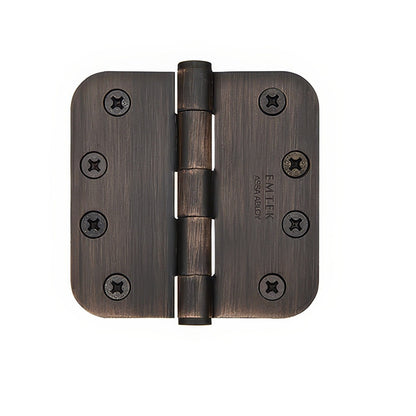 Emtek 96234 4" x 4" Solid Brass 5/8" Radius Corner Plain Bearing Mortise Hinge - Pair