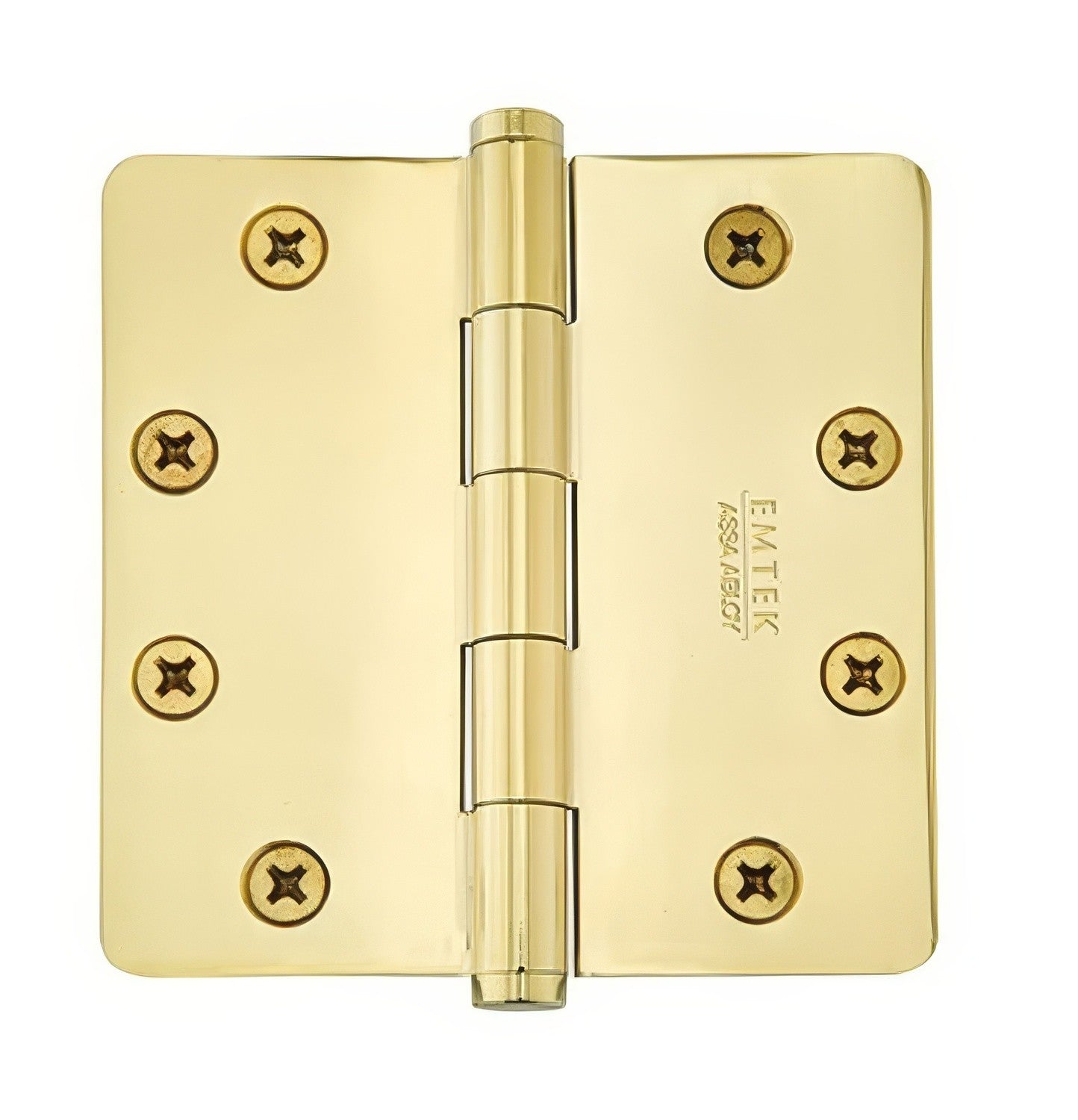 Emtek 96234 4" x 4" Solid Brass 5/8" Radius Corner Plain Bearing Mortise Hinge - Pair