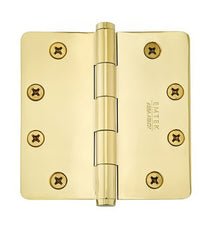 Emtek 96234 4" x 4" Solid Brass 5/8" Radius Corner Plain Bearing Mortise Hinge - Pair