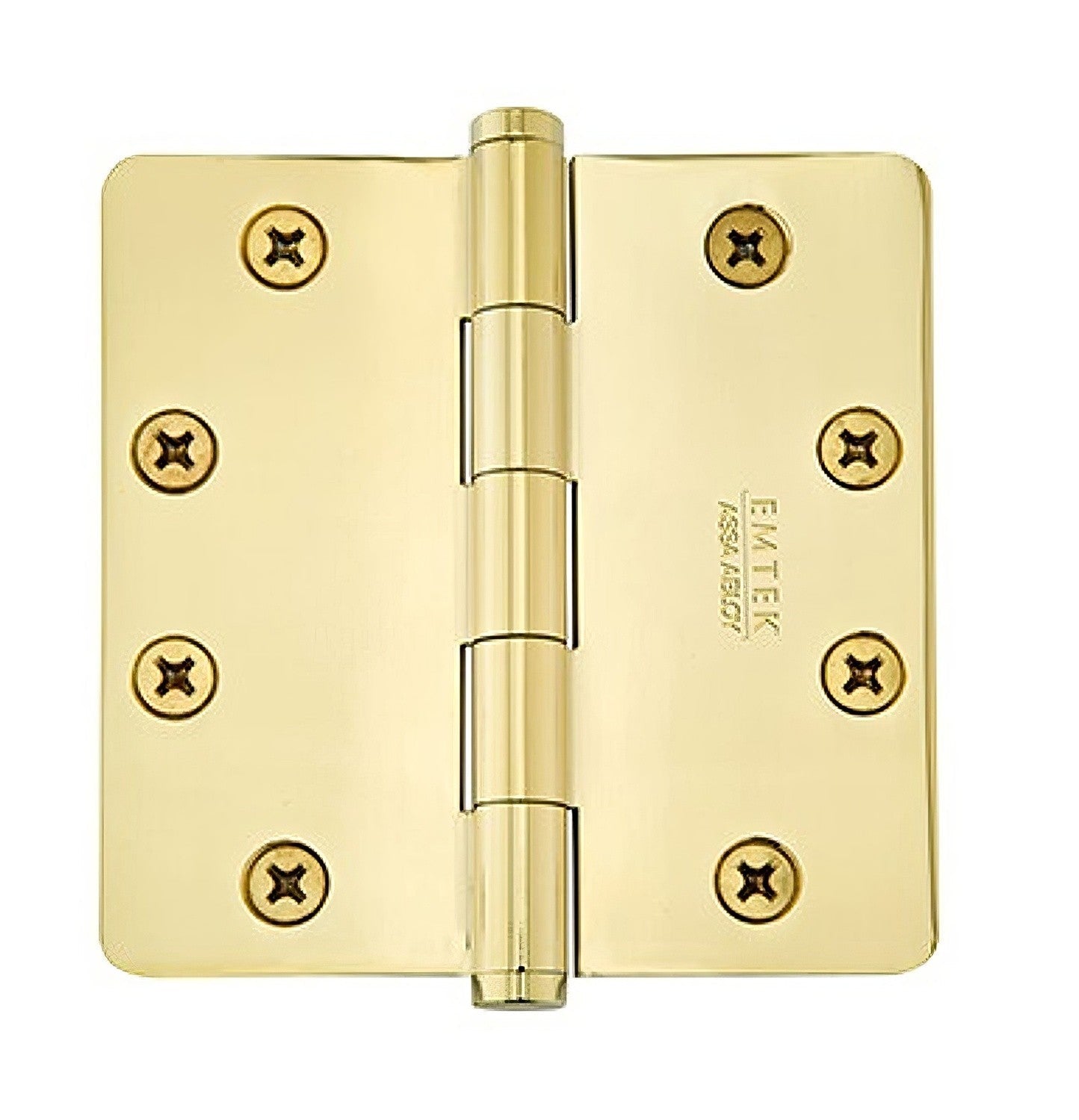 Emtek 96234 4" x 4" Solid Brass 5/8" Radius Corner Plain Bearing Mortise Hinge - Pair