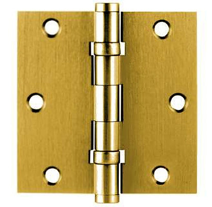 Emtek 96413 3.5" x 3.5" Solid Brass Square Corner Ball Bearing Mortise Hinge - Pair.