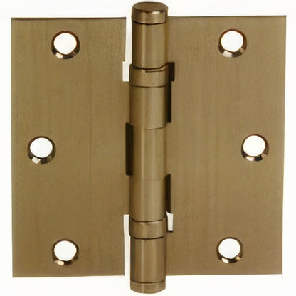 Emtek 4" x 4" Solid Brass Square Corner Ball Bearing Mortise Hinge - Pair.
