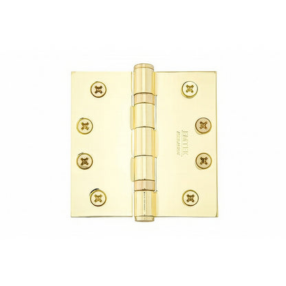 Emtek 4" x 4" Solid Brass Square Corner Ball Bearing Mortise Hinge - Pair.