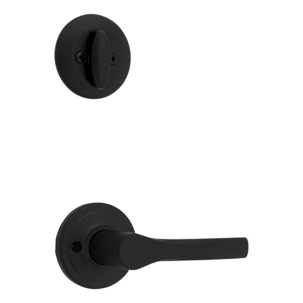 Kwikset 966HYL-514.UNIV Henley Lever Interior Single Cylinder Handleset Trim for Both 800 and 687 Series Handlesets Matte Black Finish.