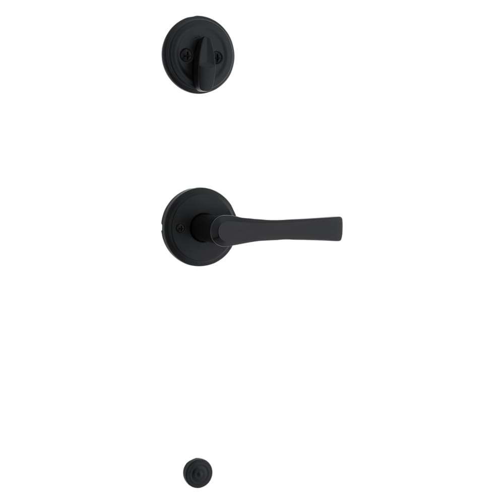 Kwikset 966KAL-514.UNIV Katella Lever Interior Single Cylinder Handleset Trim for Both 800 and 687 Series Handlesets Matte Black Finish.