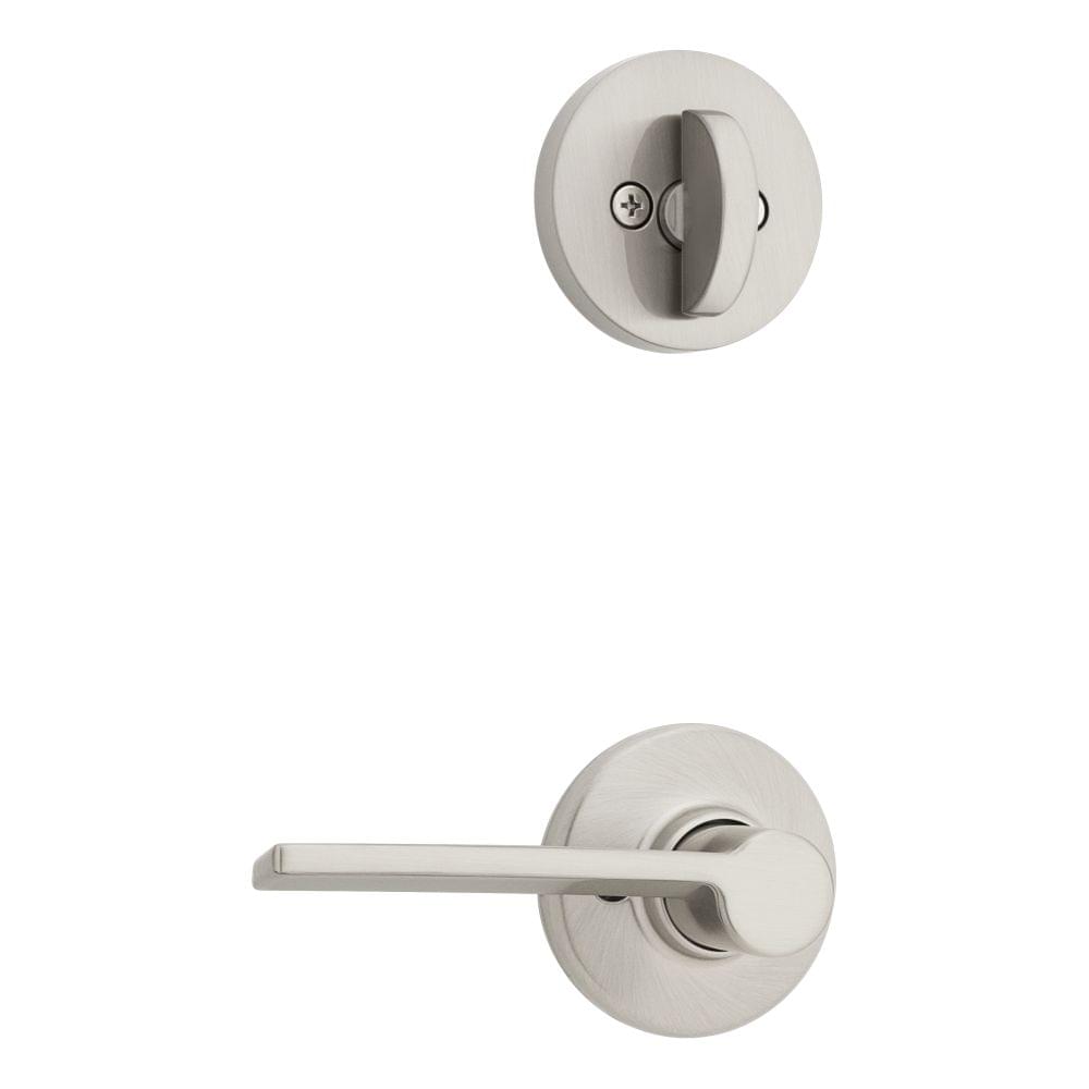 Kwikset 966LRLRDTRH-15.UNIV Right Hand Ladera Lever with Round Rose Interior Single Cylinder Handleset Trim for Both 800 and 687 Series Handlesets Satin Nickel Finish.