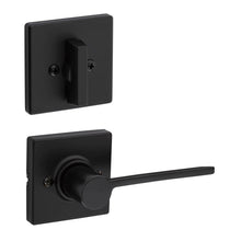 Kwikset 966LRLSQTLH-514.UNIV Left Hand Ladera Lever with Square Rose Interior Single Cylinder Handleset Trim Compatible with Both the 800 Series and 687 Series Handlesets Matte Black Finish.