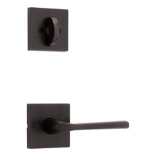 Kwikset 966LSLSQT-11P.UNIV Lisbon Lever with Square Rose Interior Single Cylinder Handleset Trim for Both 800 and 687 Series Handlesets Venetian Bronze Finish.