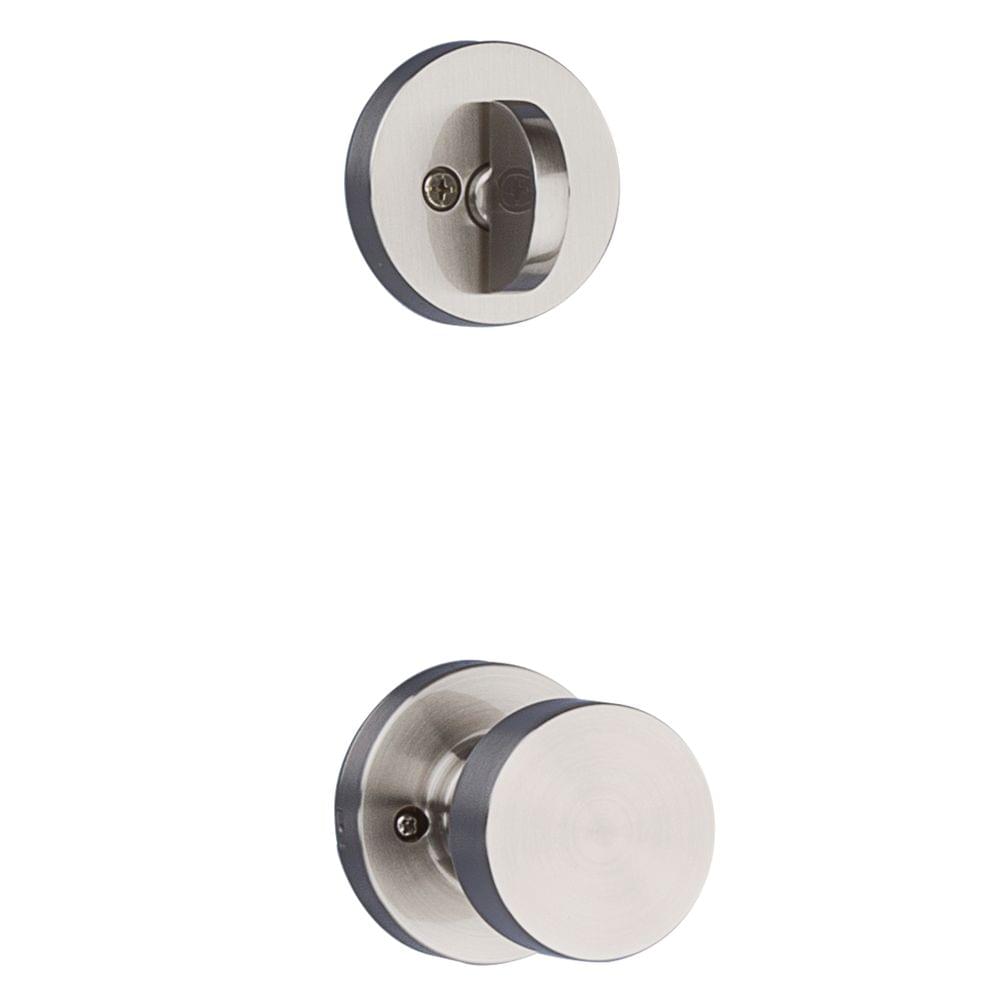 Kwikset 966PSKRDT-15.UNIV Pismo Knob with Round Rose Interior Single Cylinder Handleset Trim for Both 800 and 687 Series Handlesets Satin Nickel Finish.