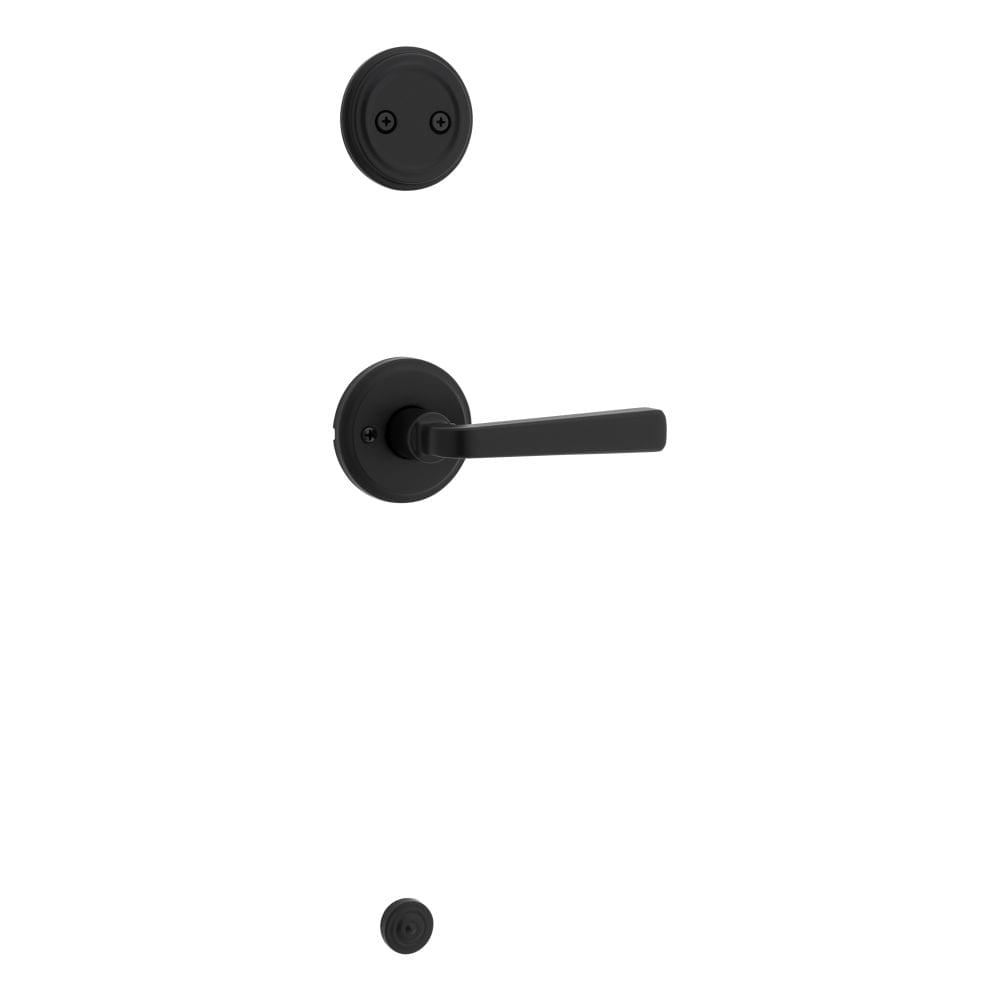 Kwikset 968TDL-514 Trafford Lever Interior Dummy Handleset Trim Matte Black Finish.