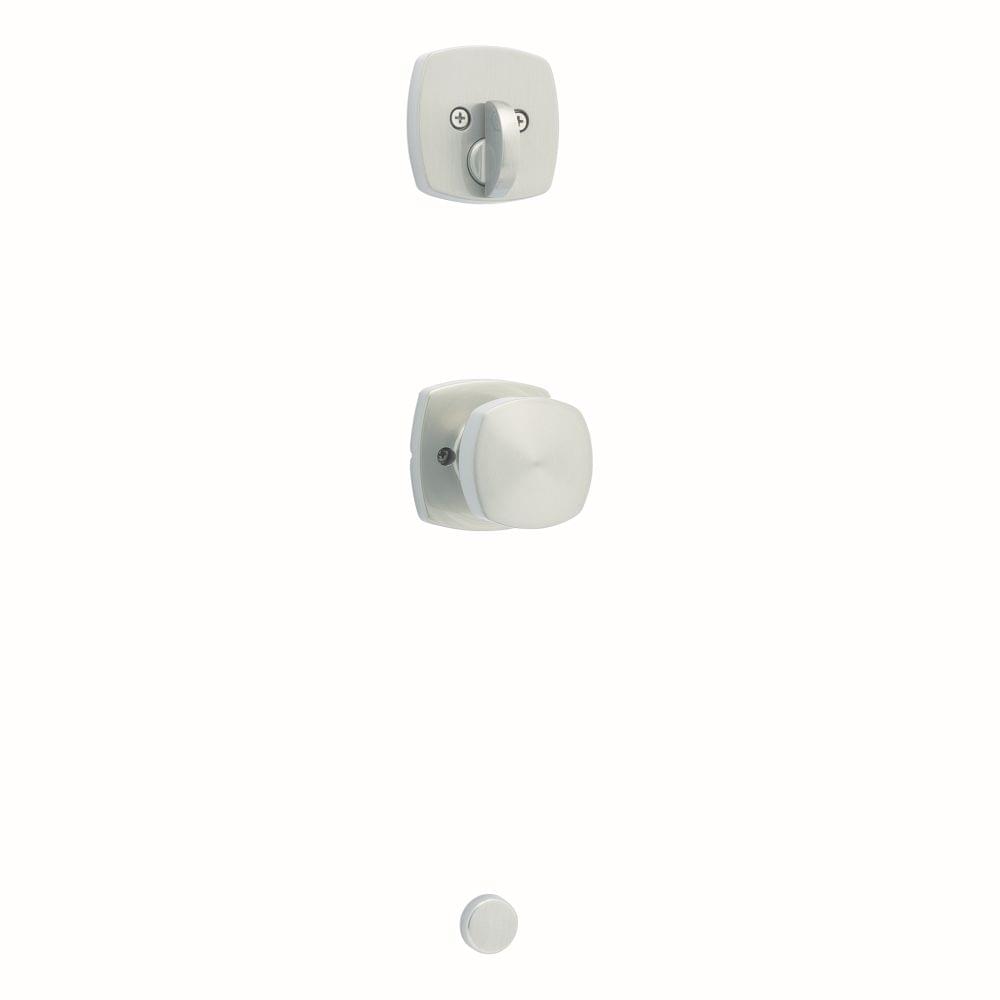 Kwikset 971AYKMDT-15 Single Cylinder Interior Arroyo Knob with Midtown Rose Trim Satin Nickel Finish.