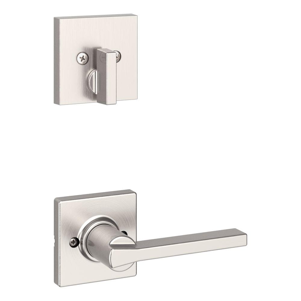 Kwikset 971CSLSQT-15 Single Cylinder Interior Casey Lever Trim with Square Rose Satin Nickel Finish.