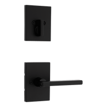 Kwikset 971HFLRCT-514 Single Cylinder Interior Halifax Lever Trim with Rectangular Rose Matte Black Finish.