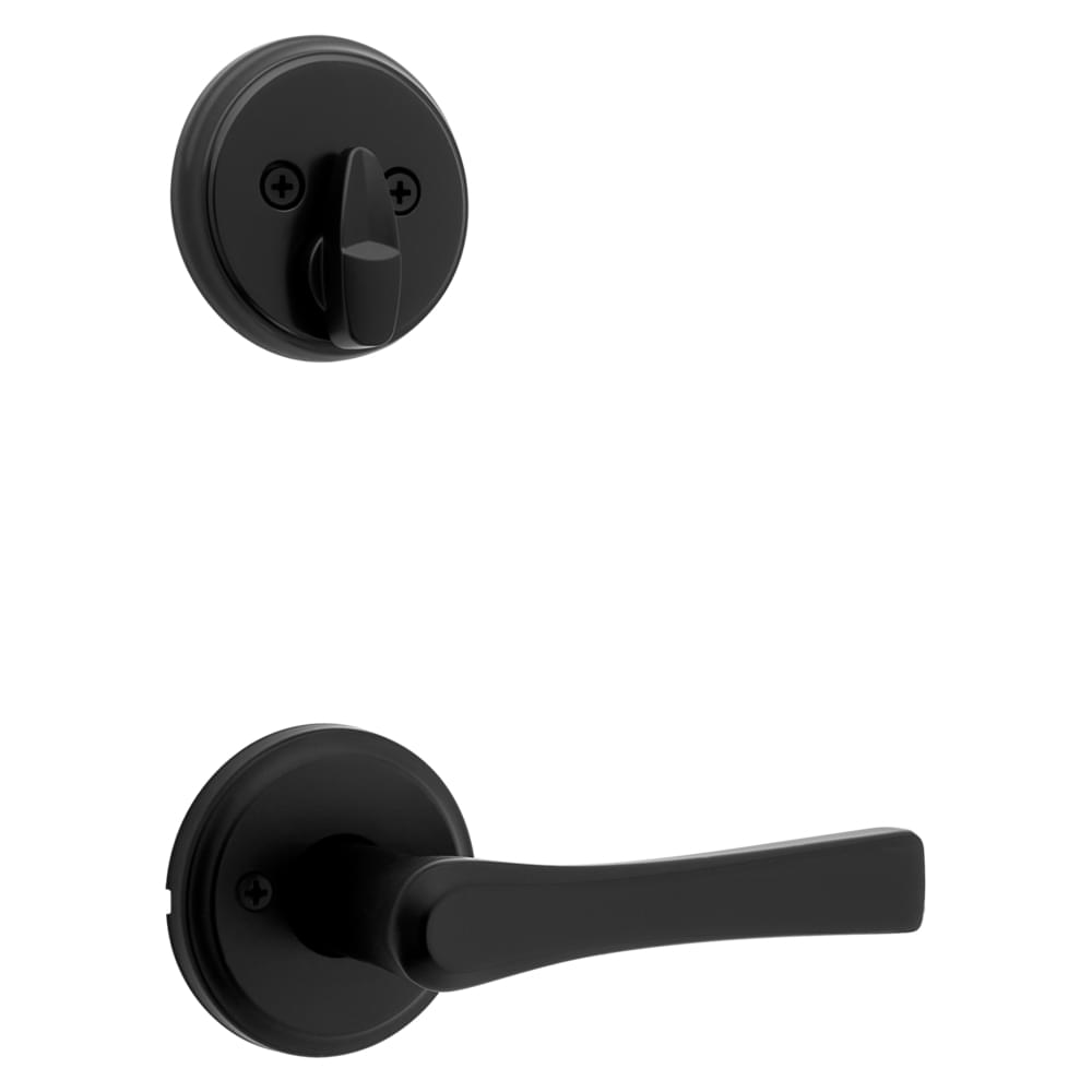 Kwikset 971KAL-514 Single Cylinder Interior Katella Lever Trim Matte Black Finish.