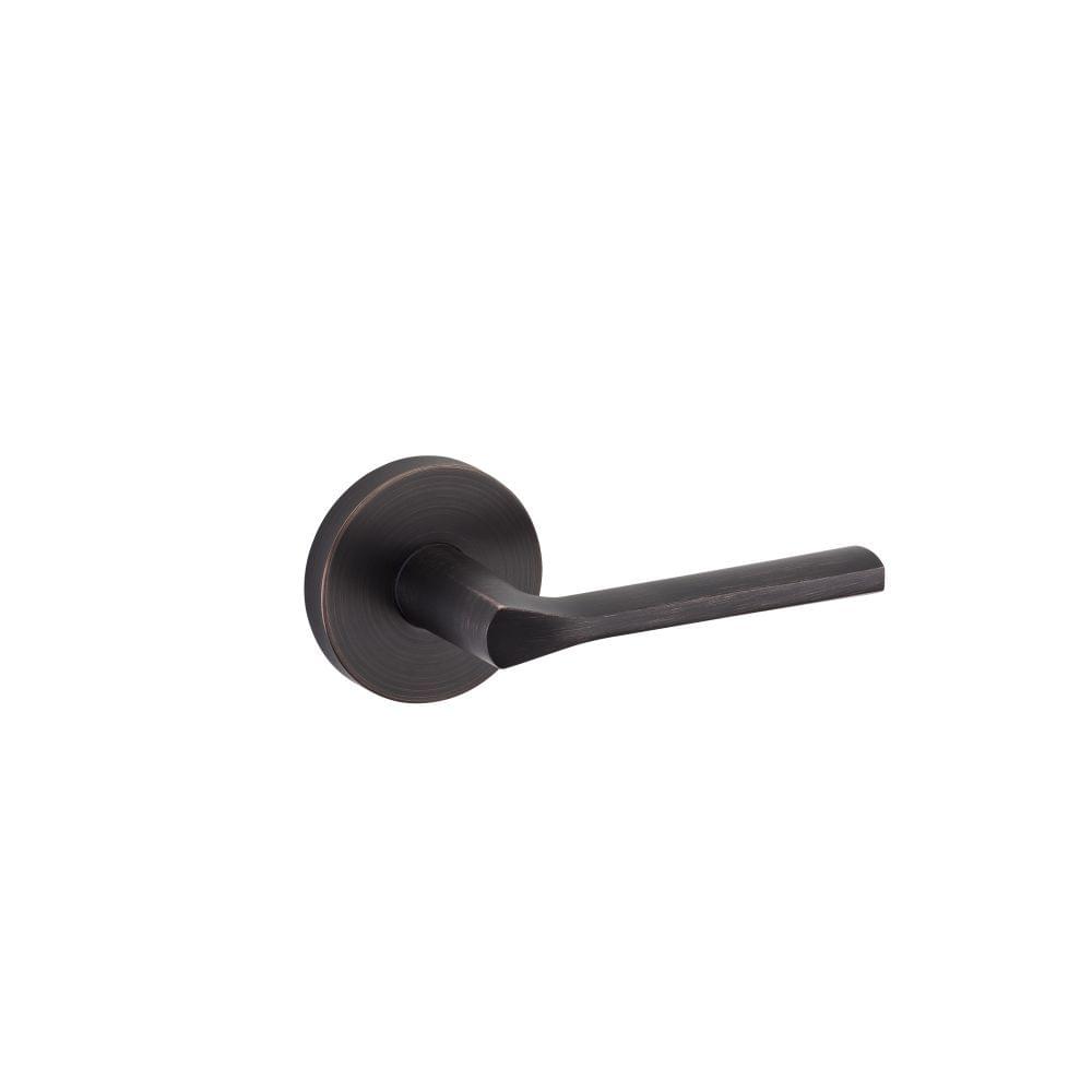 Kwikset 971LSLRDT-11P Single Cylinder Interior Lisbon Lever Trim with Round Rose Venetian Bronze Finish.