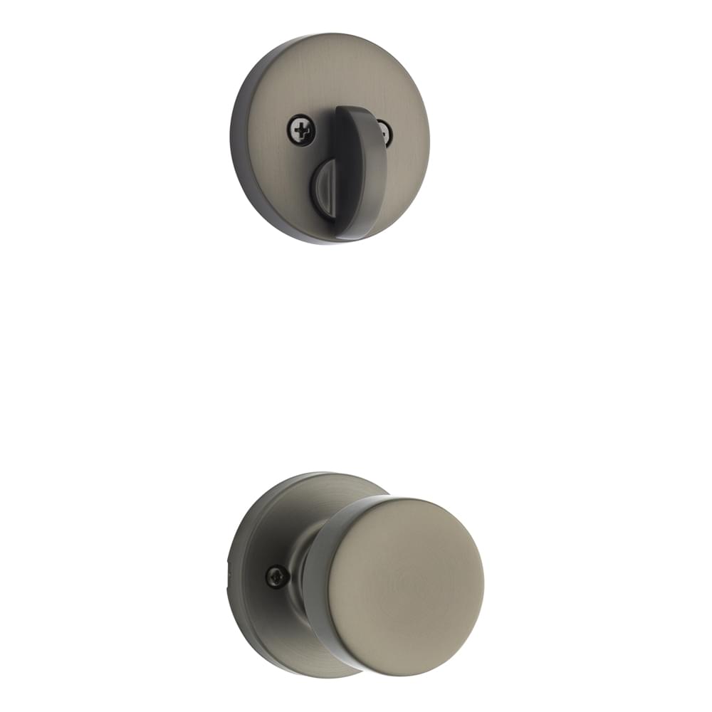 Kwikset 971PSKRDT-18G Single Cylinder Interior Pismo Knob Trim with Round Rose Gunmetal Finish.