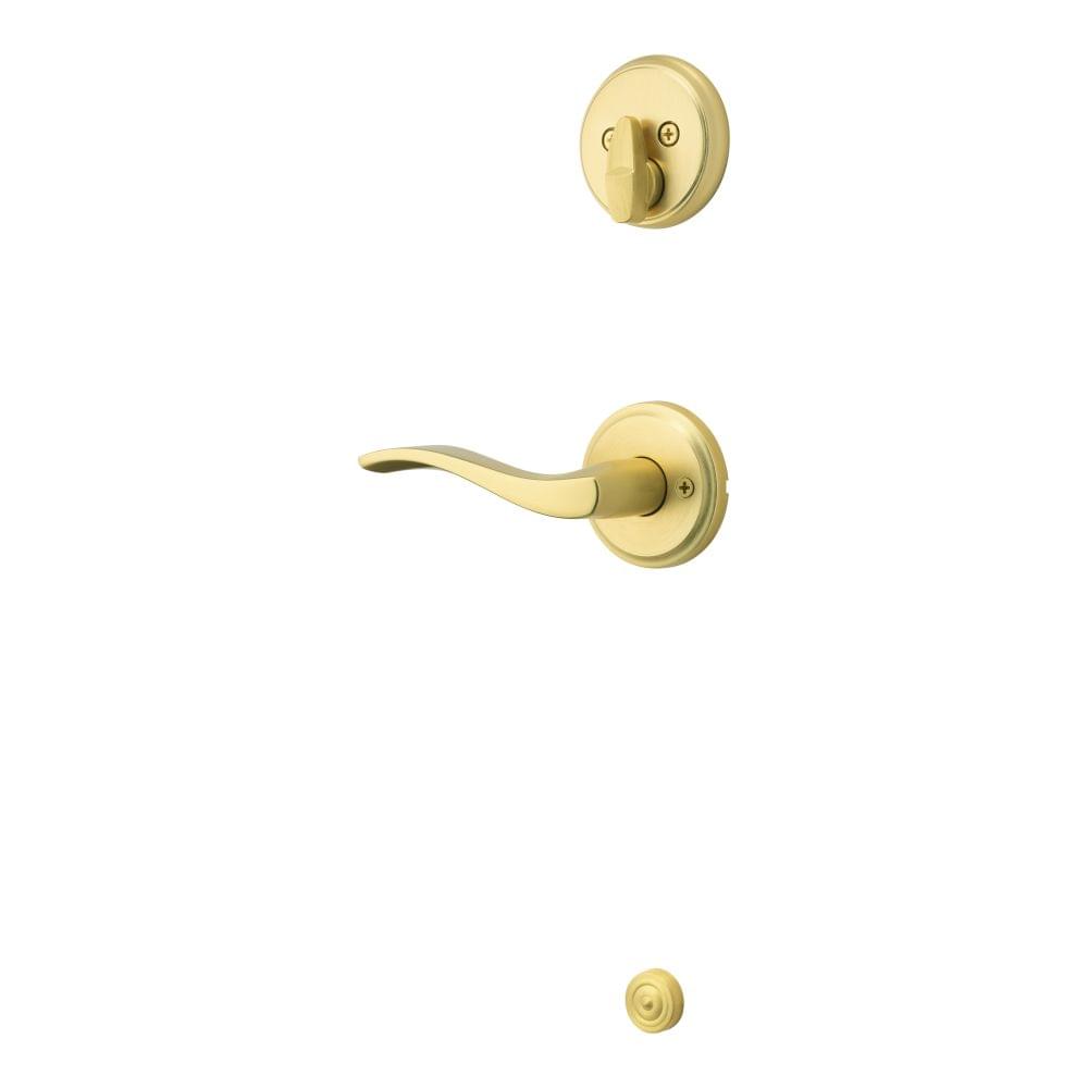 Kwikset 971SELLH-4 Left Hand Sedona Lever Interior Single Cylinder Handleset Trim Satin Brass Finish.