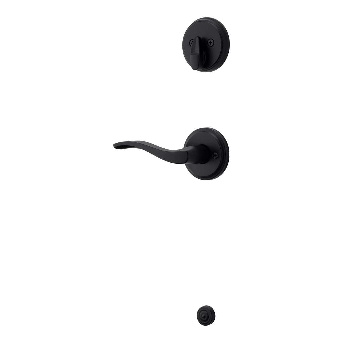 Kwikset 971SELLH-514 Left Hand Sedona Lever Interior Single Cylinder Handleset Trim Matte Black Finish.