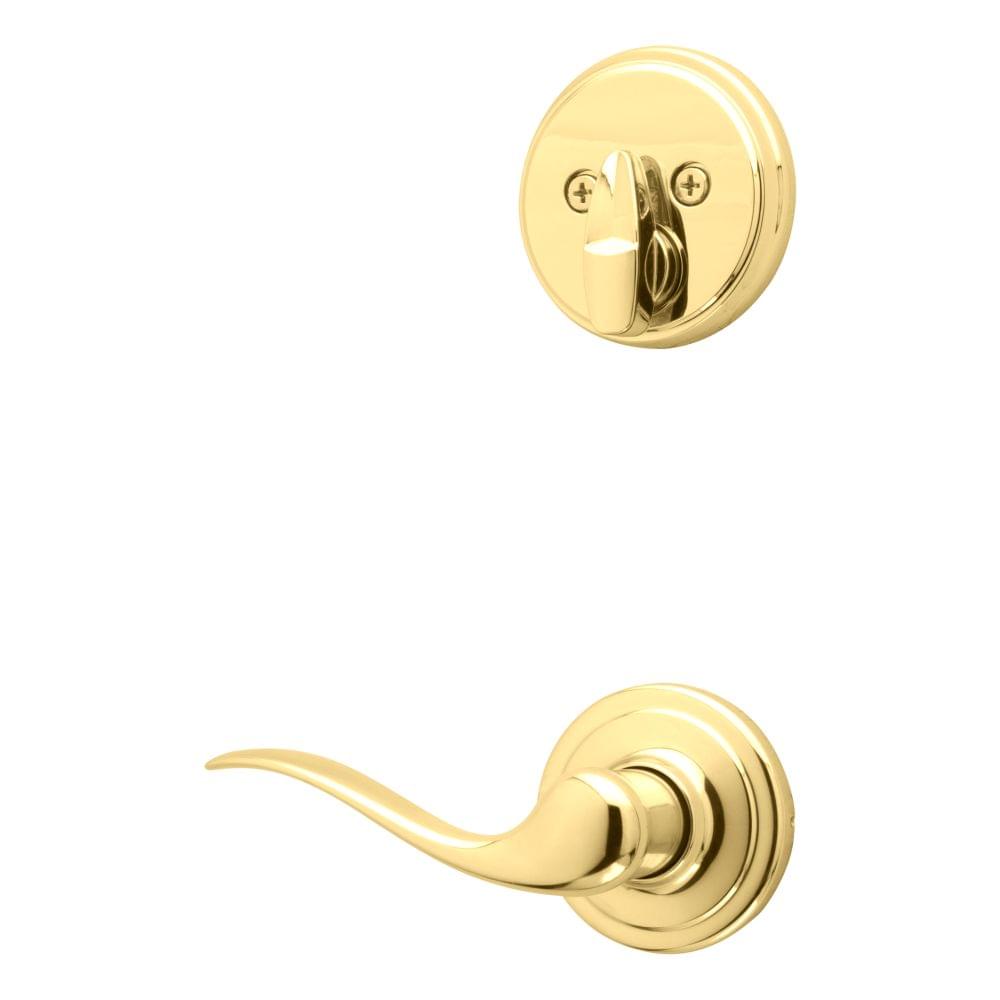 Kwikset 971TNLLH-3 Left Hand Single Cylinder Interior Tustin Lever Trim Bright Brass Finish.