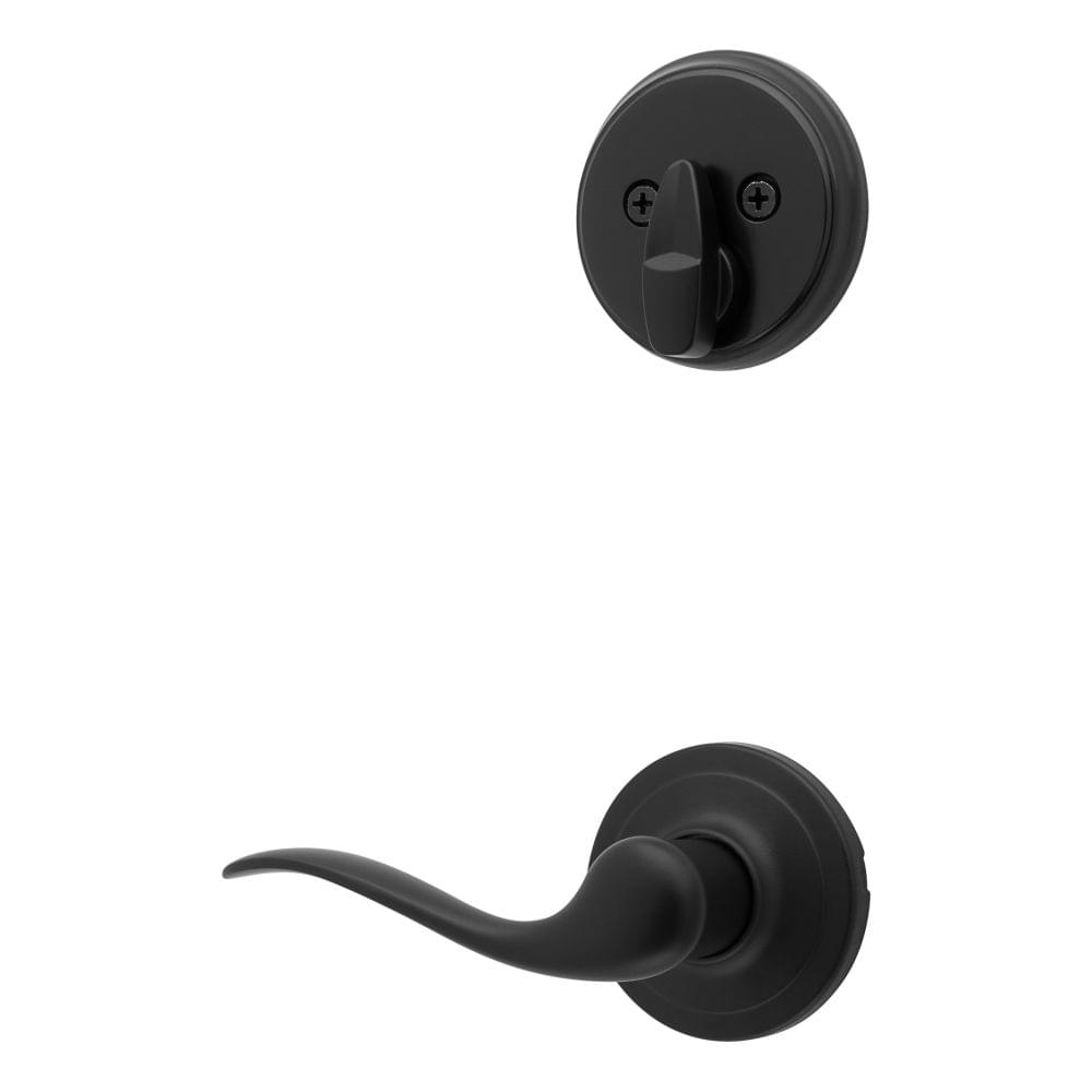 Kwikset 971TNLLH-514 Left Hand Single Cylinder Interior Tustin Lever Trim Matte Black Finish.