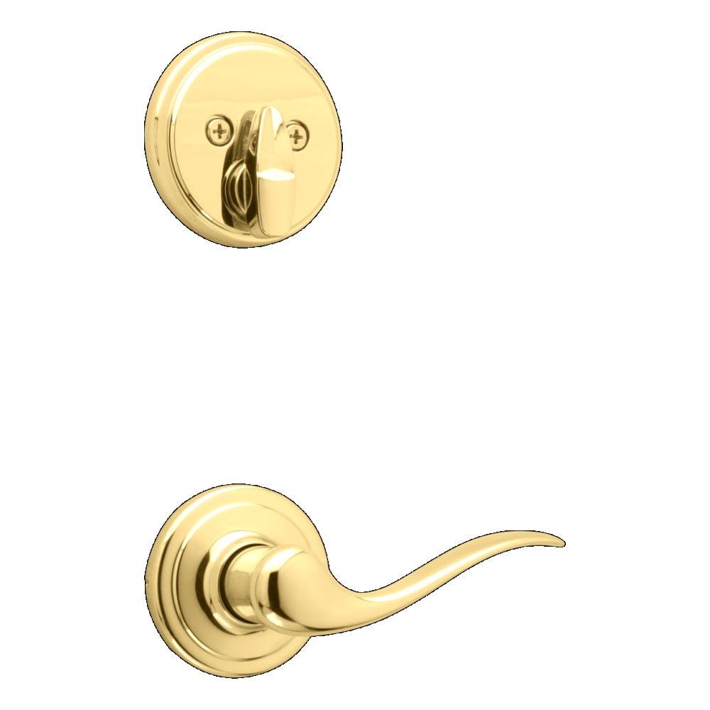 Kwikset 971TNLRH-3 Right Hand Single Cylinder Interior Tustin Lever Trim Bright Brass Finish.