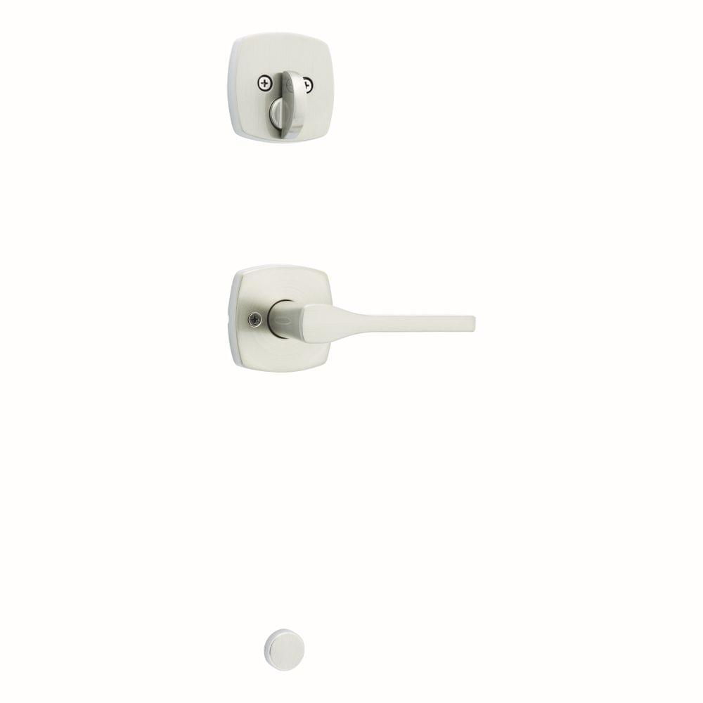 Kwikset 971TPLMDT-15 Single Cylinder Interior Tripoli Lever with Midtown Rose Trim Satin Nickel Finish.