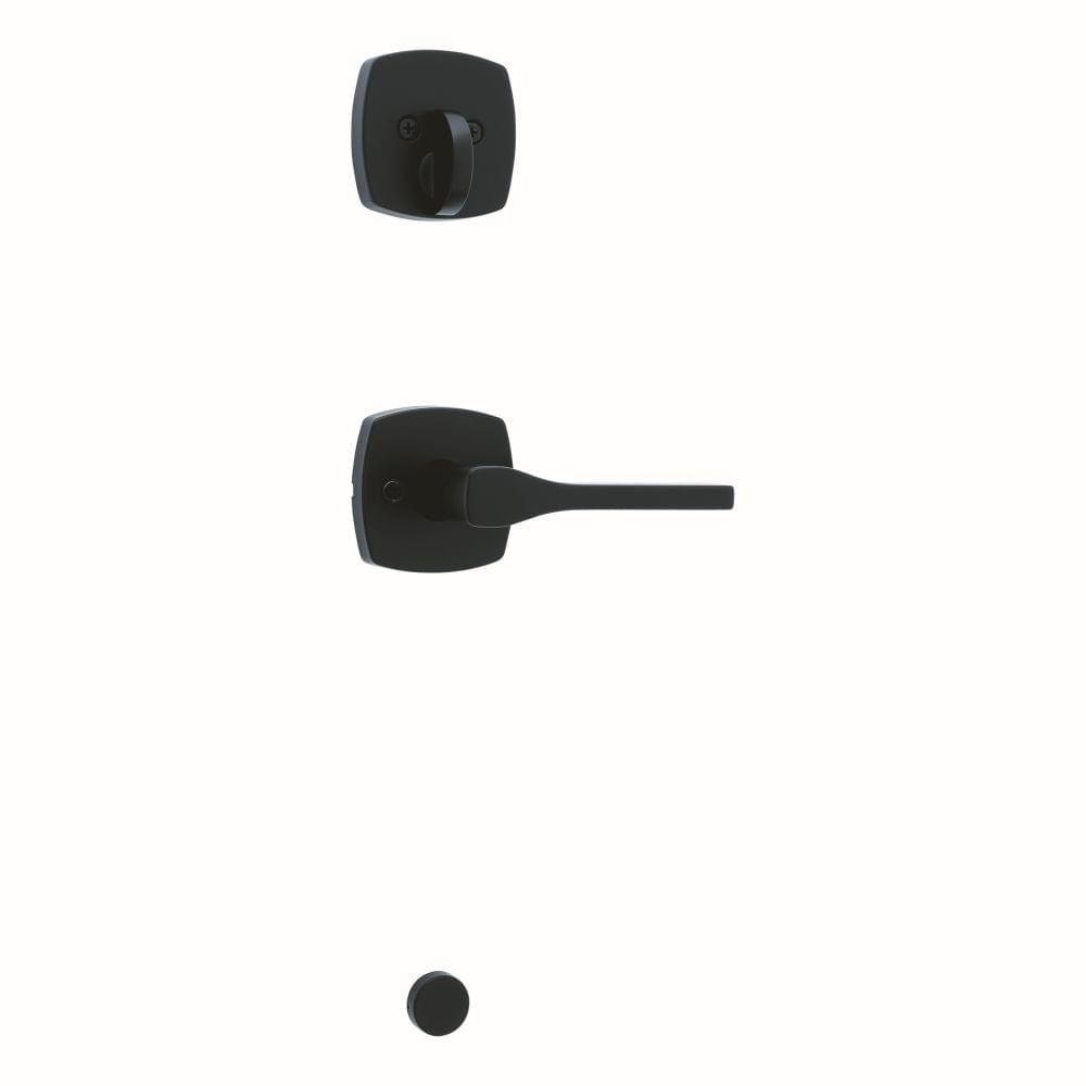 Kwikset 971TPLMDT-514 Single Cylinder Interior Tripoli Lever with Midtown Rose Trim Matte Black Finish.