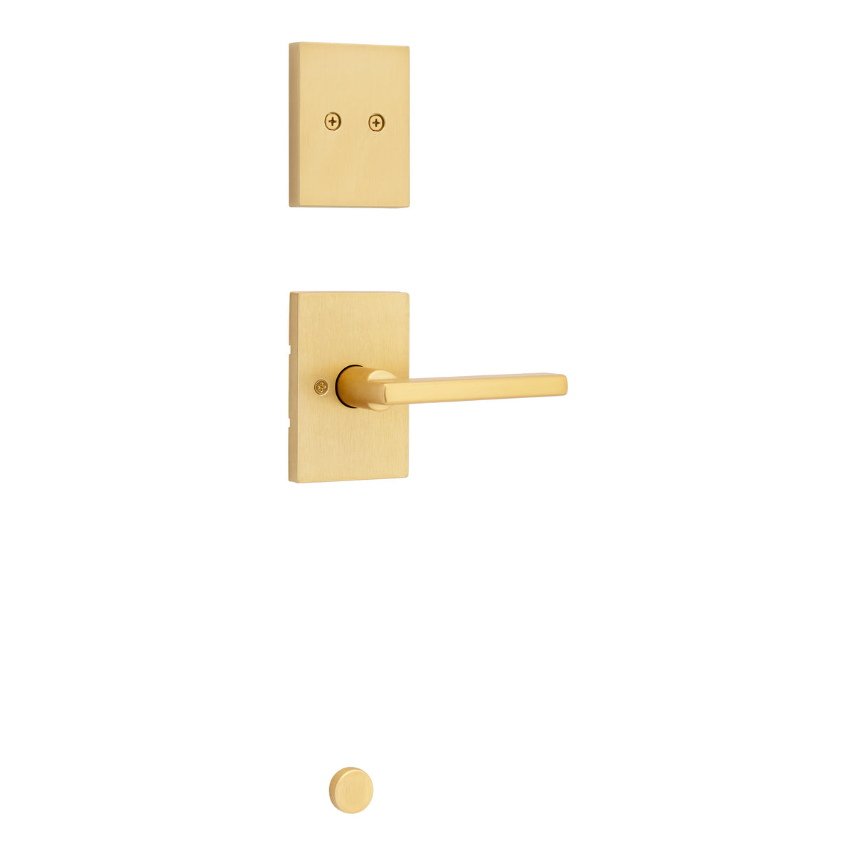 Kwikset 973HFLRCT-4 Dummy Interior Halifax Lever Trim with Rectangular Rose Satin Brass Finish.