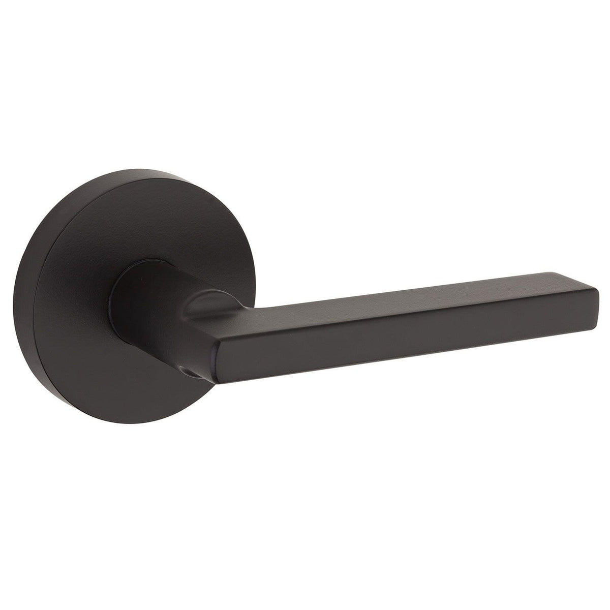 Kwikset 973HFLRDT-514 Dummy Interior Halifax Lever Trim with Round Rose Matte Black Finish.