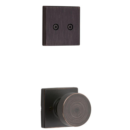 Kwikset 973PSKSQT-11P Dummy Interior Pismo Knob Trim with Square Rose Venetian Bronze Finish.