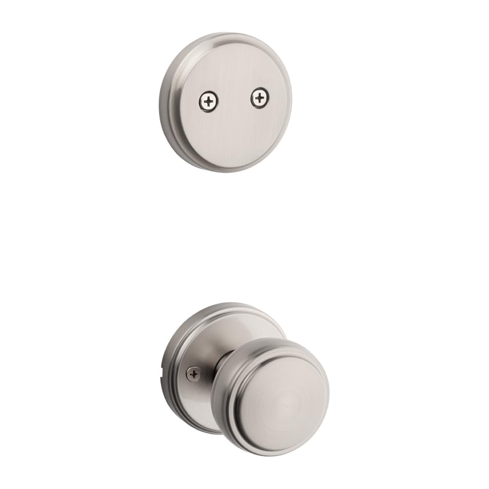 Kwikset 973SOK-15 Dummy Interior Sora Knob with Traditional Round Rose Trim Satin Nickel Finish.