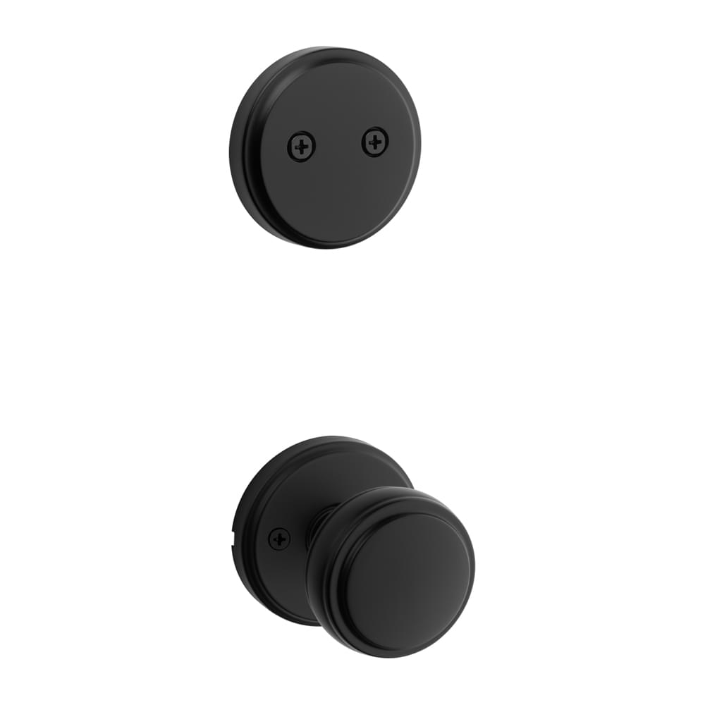 Kwikset 973SOK-514 Dummy Interior Sora Knob with Traditional Round Rose Trim Matte Black Finish.