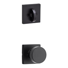 Kwikset 968PSKSQT-514 Pismo Knob with Square Rose Interior Dummy Handleset Trim Matte Black Finish