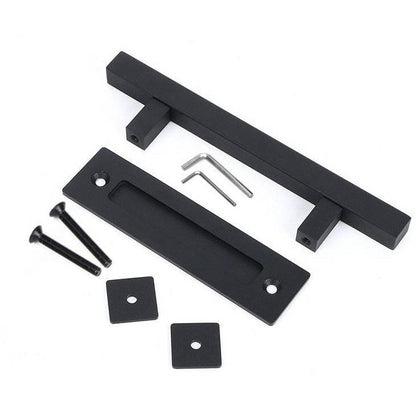 Orca Hardware AH-COMBOSQ Sliding Door Square Bar and Recessed Pull Combo.