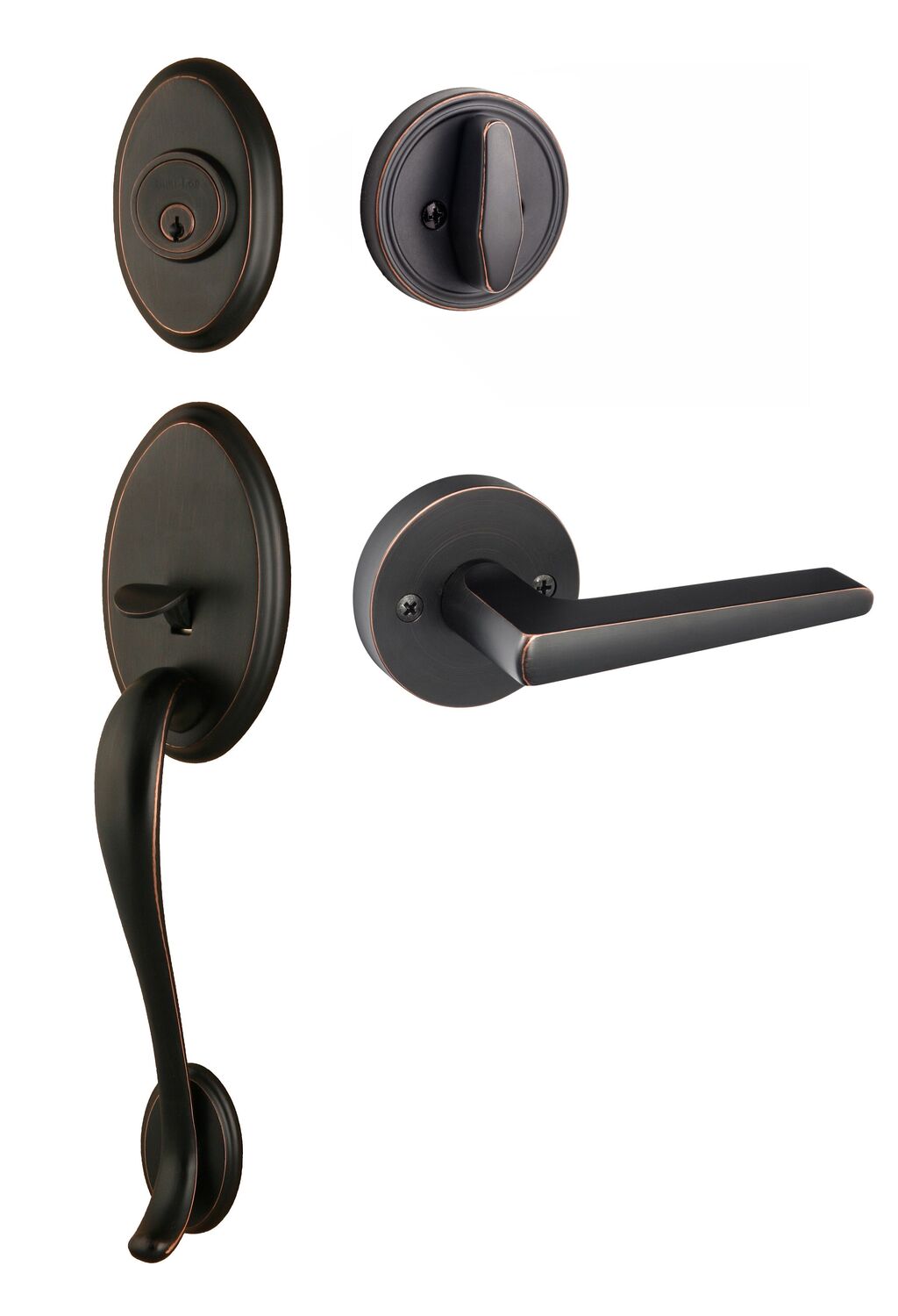 Sure-Loc AN507-BS-RD Aspen Handleset with Basel Round Handleset Trim