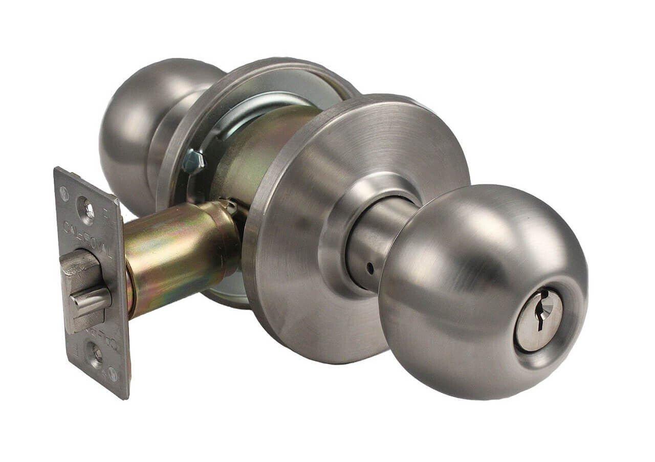 Cal-Royal BA04 Grade 2 Keyed Communicating Door Knob 2-3/4" Backset