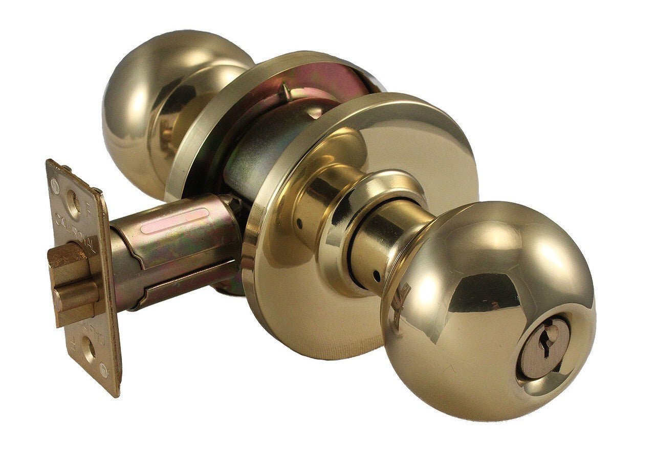 Cal-Royal BA04 Grade 2 Keyed Communicating Door Knob 2-3/4" Backset