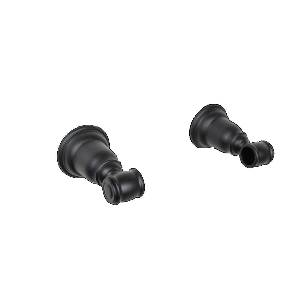 Pamex BC10BL13800 Pair of Charleston Collection 3/4" Round Towel Bar Posts Matte Black Finish.