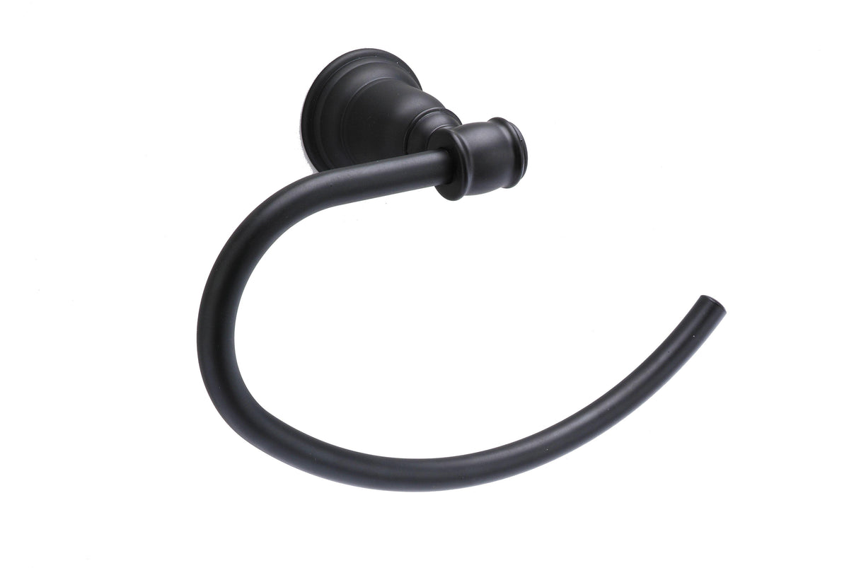 Pamex BC10BL32 Charleston Collection Metal Open Towel Ring Matte Black Finish.