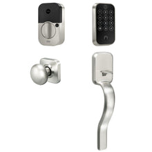 Yale BYRD420WF1RX619 Yale Assure Lock 2 Bundle with Touchscreen Wi Fi Deadbolt, Ridgefield Handleset Passage, and DoorSense US15 (619) Satin Nickel Finish.