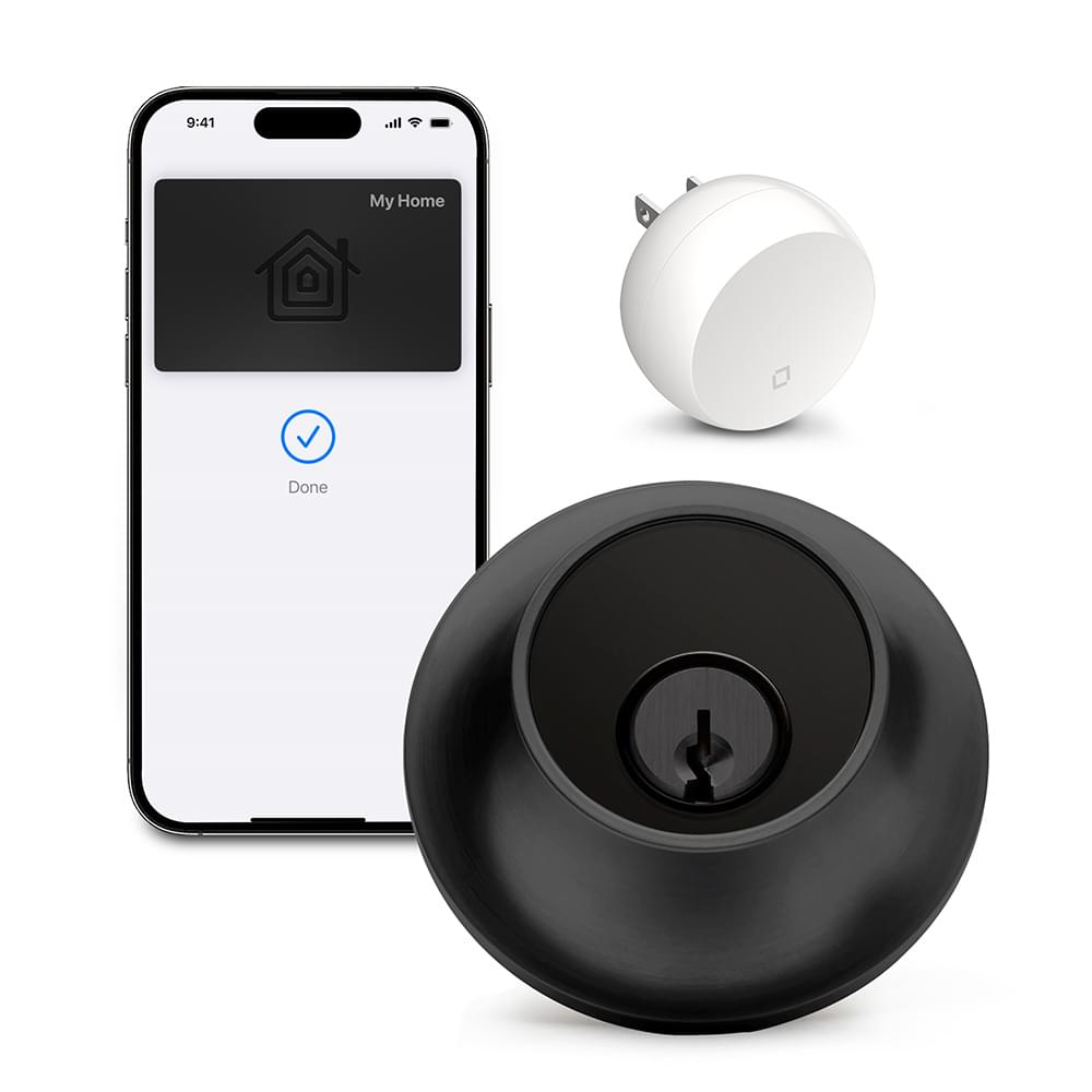 Level Lock+ Connect C-F14U-S1 Lock+ Connect Single Cylinder Deadbolt with Smart Level Lock with Wifi and Bluetooth Capacitive Touch Technology with Apple Home, App, and Schlage C Keyway with Adjustable Backset Matte Black Finish.