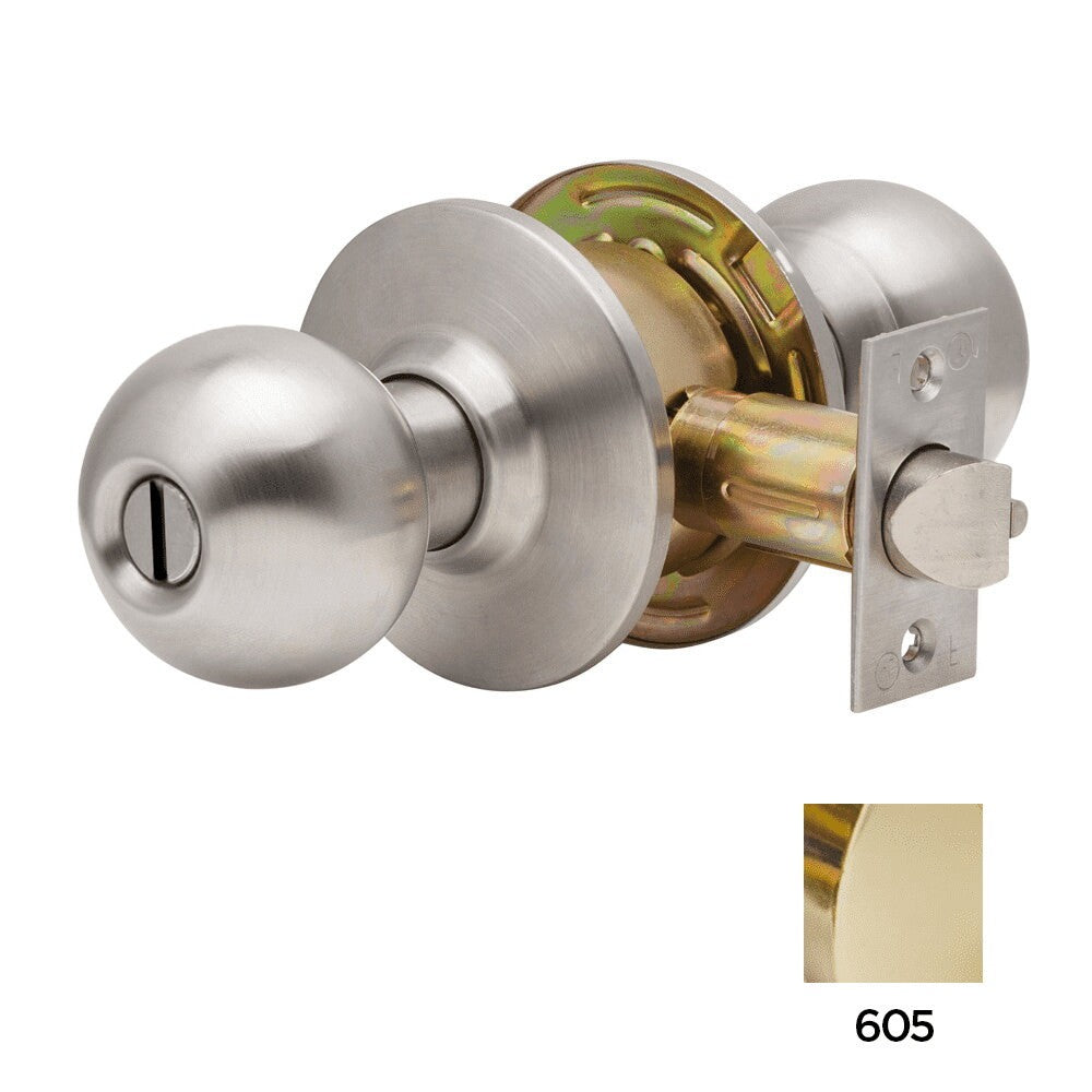 Dexter Commercial C2000PRIVB6 Privacy Grade 2 Ball Knob Non Clutching Cylindrical Lock