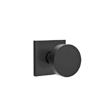 Emtek C5210ROUUS19 Round Knob 2-3/8" Backset Privacy with Square Rose with CF Mechanism for 1-3/8" to 1-3/4" Door Flat Black Finish.