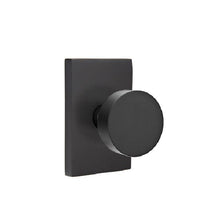 Emtek C5212ROUUS19 Round Knob 2-3/8" Backset Privacy with Modern Rectangular Rose with CF Mechanism for 1-3/8" to 1-3/4" Door Flat Black Finish.