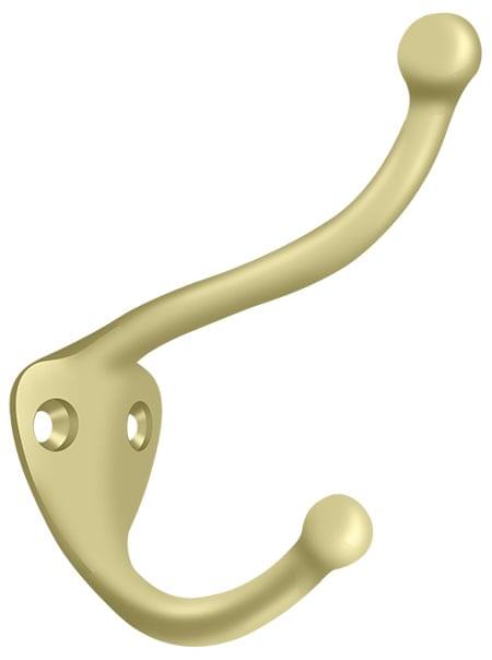 Deltana CAHH3U3-UNL Coat and Hat Hook, Unlacquered Bright Brass Finish.