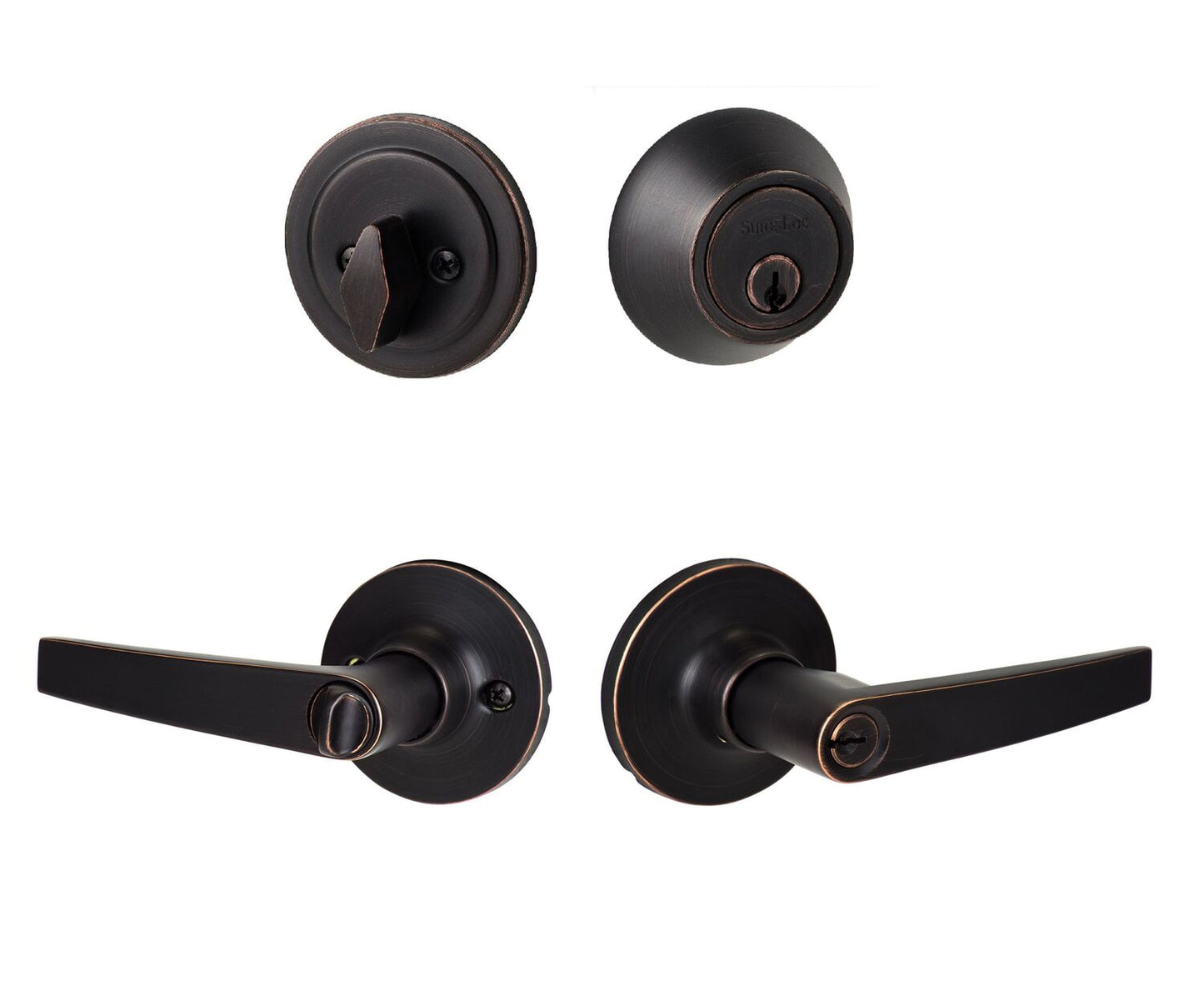 Sure-Loc CD107/DB201 Cedar Keyed Entry Door Lever with Deadbolt